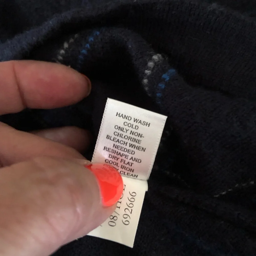 Blue Argyle Wool Sweater